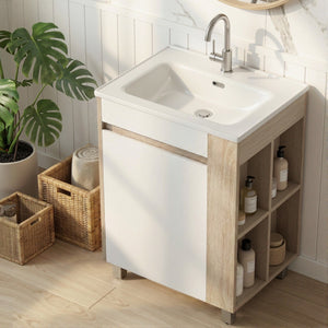 835mm Vanity Unit with Basin | Freestanding Bathroom Cabinet | Side Storage