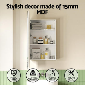 Shaving Mirror Cabinet | Arch Design | Wall Hung | 450x900mm | White