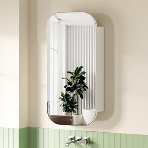 Shaving Mirror Cabinet | Arch Design | Wall Hung | 450x900mm | White
