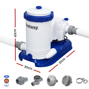 Bestway Pool Pump Cartridge Filter | 2500GPH | 9463L/H | Flowclear Pool Cleaner