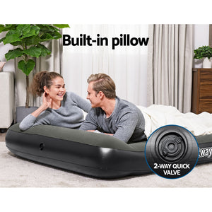 Double Air Mattress | 30cm Inflatable Bed | Grey