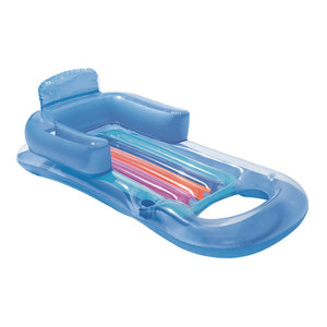 Pool Float | Inflatable Lounge Seat | Pillow Bed | Cup Holder