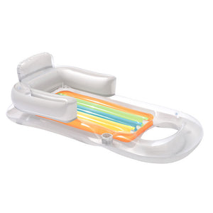 Pool Float | Inflatable Lounge Seat | Pillow Bed | Cup Holder