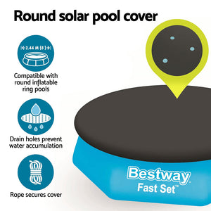 Bestway | Pool Cover | Fits 2.44m Round | Above Ground | Swimming Pool | PVC Blanket
