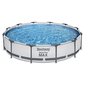 Swimming Pool | 366x76cm | Steel Frame | Round Above Ground Pools w/Filter Pump | 6473L