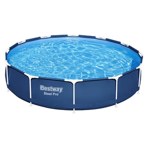 Swimming Pool | 366x76cm | Steel Frame | Round Above Ground Pools w/Filter Pump | 6473L