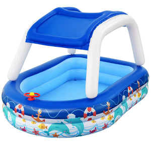 Kids Pool | 213x155x132cm | Inflatable Swimming w/ Canopy | Play Pools | 282L