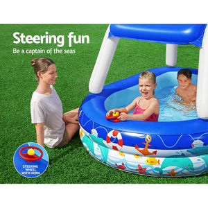 Kids Pool | 213x155x132cm | Inflatable Swimming w/ Canopy | Play Pools | 282L