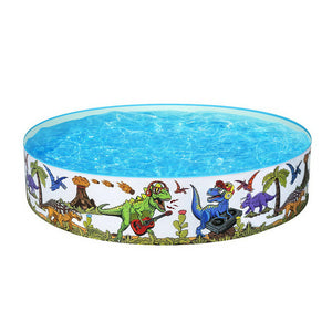 Kids Pool | 183x38cm | Round Above Ground Rigid Swimming Pools | Dinosaur | 946L