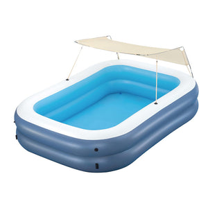 Bestway | Kids Inflatable Pool | Above Ground Splash Pool | Sunshade | 254x178cm