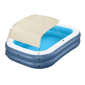 Bestway | Kids Inflatable Pool | Above Ground Splash Pool | Sunshade | 254x178cm