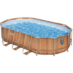 Steel Frame Swimming Pool & Spa Set | Luxury 6.1x3.66x1.22m | Massage Jets