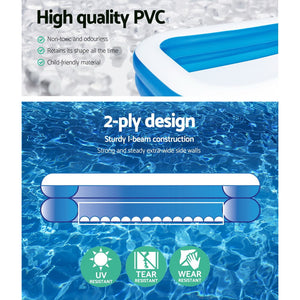 Kids Pool | 251x168x102cm | Inflatable Above Ground Swimming Play Pools | 636L