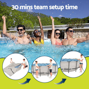 Round Above-Ground Pool 366cm | Filter Pump, Cover & Ladder Included