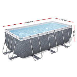 Steel Frame Swimming Pool 412x201x122cm | Includes Pump & Ladder