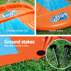 Water Slide | Kids Slip | 488cm | Dual Slides | Inflatable | Splash Pad