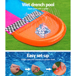 Water Slide | Slip Kids | 488cm | Dual Slides | Splash Pad