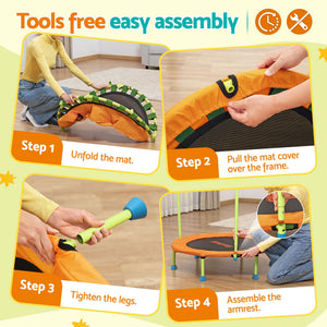 Kids Trampoline | 36 Inch Foldable Rebounder | Orange