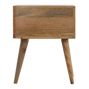 Geometric Bone Inlay Bedside Table | 2 Drawers | Solid Mango Wood