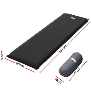 Self-Inflating Mattress | Camping Sleeping Mat Air Bed Pad | Single | Black