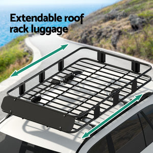 Universal Car Roof Rack Basket | Luggage Vehicle Cargo Carrier | 160cm | Black