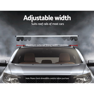 Universal Car Roof Racks | Pod Aluminium Cross Bars | Upgraded Holder | 126cm | Silver