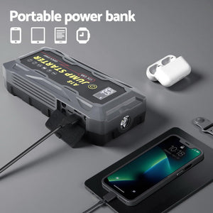 Car Jump Starter | 2000A | 12V Lithium Booster Pack | Power Bank + Cables