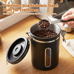 Stainless Steel Coffee Bean Storage Canister | 1.8L
