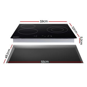 Electric Ceramic Cooktop | 60CM | 4 Burner Hob | Touch Control | 5200W