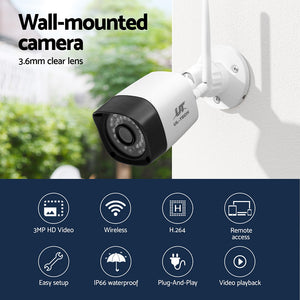 UL-tech Wireless CCTV Camera | 3MP | 8CH | 8 Square Cameras