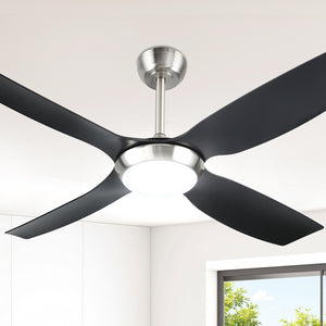 Ceiling Fan 52" | DC Motor with LED Light & Remote Control | Black Finish