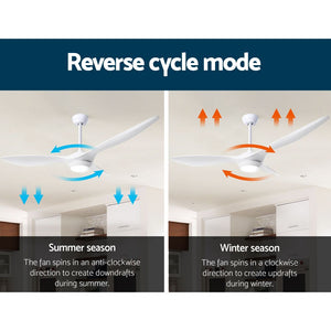 52'' Ceiling Fan with Light & Remote DC Motor | 3 Blades | 1300mm