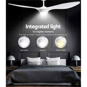 52'' Ceiling Fan with Light & Remote DC Motor | 3 Blades | 1300mm