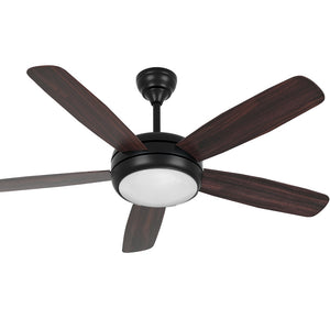Devanti 52'' Ceiling Fan | AC Motor | 5 Blades | Light | Dark Wood