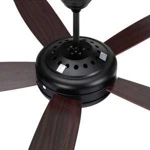 Devanti 52'' Ceiling Fan | AC Motor | 5 Blades | Light | Dark Wood