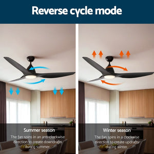 Ceiling Fan | 64 Inch | DC Motor with Light & Remote | Black
