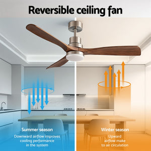 52 Inch Ceiling Fan with Light | DC Motor | Remote & App Control | Timber Blades