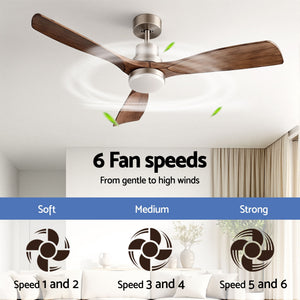 52 Inch Ceiling Fan with Light | DC Motor | Remote & App Control | Timber Blades