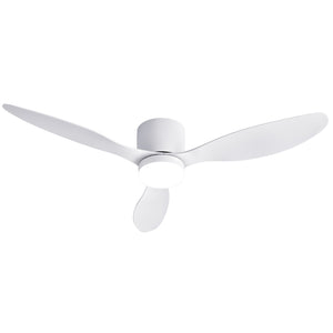 52 Inch Ceiling Fan with Light | 3 Blades | DC Motor | Remote | White