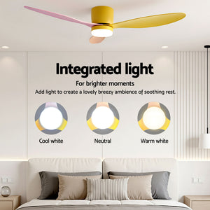 52 Inch Ceiling Fan with Light | 3 Blades | DC Motor | Remote | Multicolour