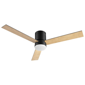 52 Inch Ceiling Fan with Light | 3 Blades | DC Motor | Remote | Light Wood & Black