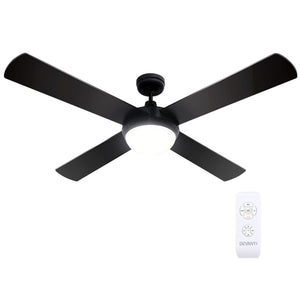 52'' Ceiling Fan w/Light & Remote | Black