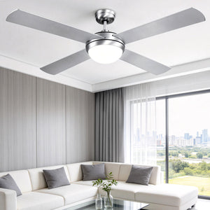 52'' Ceiling Fan w/Light & Remote | Silver