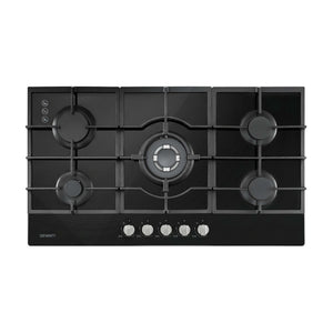 Devanti 90cm Gas Cooktop 5 Burner LPG NG Tempered Glass Hob Black