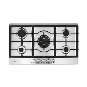 Devanti 90cm Gas Cooktop 5 Burner LPG NG Stainless Steel Hob Silver