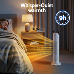 2000W Ceramic Tower Heater | Oscillating Indoor Space Heater | White
