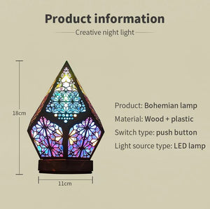 Bohemian Wooden Led Projection Night Lamp