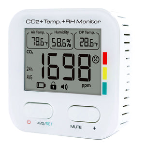 Carbon Dioxide, Air Temp, Humidity & Dew Point Monitor | Battery Operated