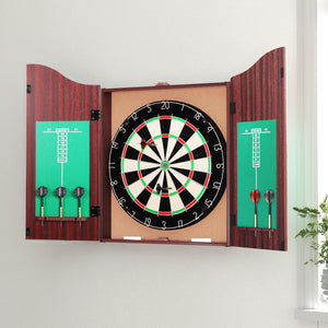 18" Dartboard | Dart Board | With Steel Darts | Wooden Cabinet | Party Game