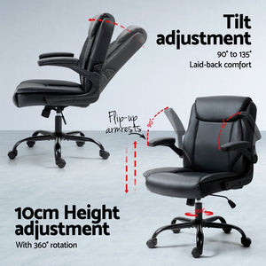 Artiss Computer Desk & Executive Office Chairs Set | Black